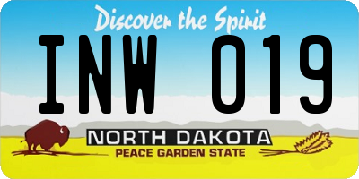 ND license plate INW019