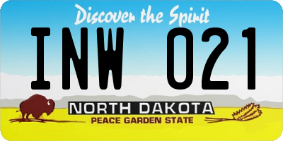 ND license plate INW021