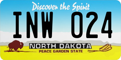 ND license plate INW024