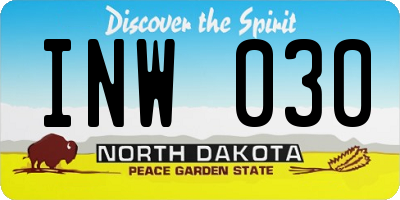 ND license plate INW030