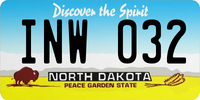 ND license plate INW032