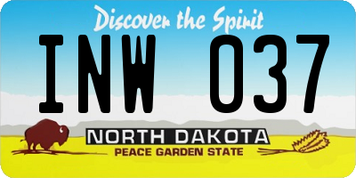 ND license plate INW037