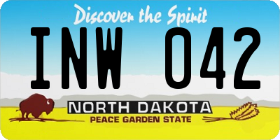ND license plate INW042