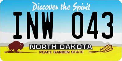 ND license plate INW043