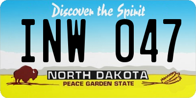 ND license plate INW047