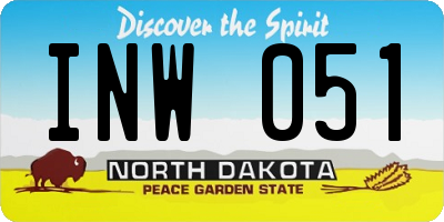 ND license plate INW051