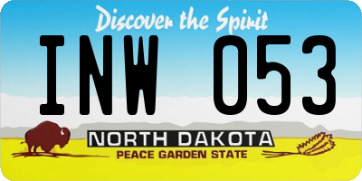 ND license plate INW053