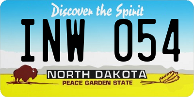 ND license plate INW054