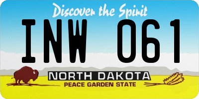 ND license plate INW061