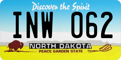 ND license plate INW062
