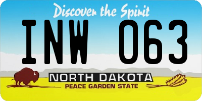 ND license plate INW063