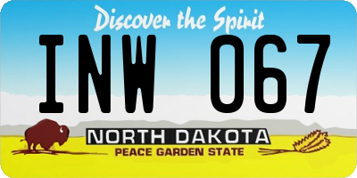 ND license plate INW067