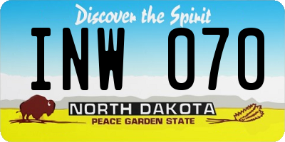 ND license plate INW070