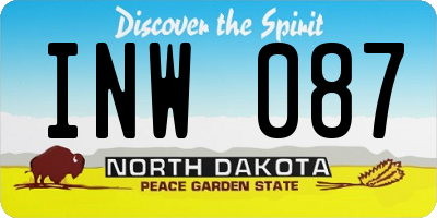 ND license plate INW087
