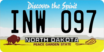 ND license plate INW097