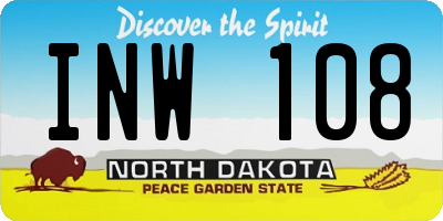 ND license plate INW108
