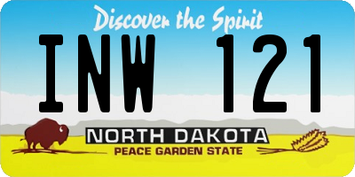 ND license plate INW121