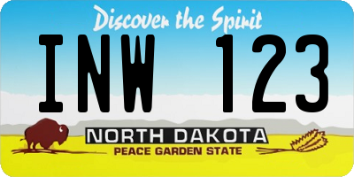 ND license plate INW123