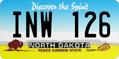 ND license plate INW126