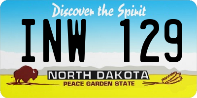 ND license plate INW129