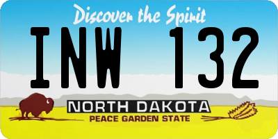 ND license plate INW132