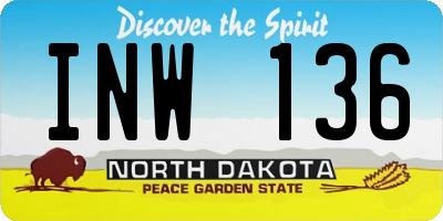 ND license plate INW136