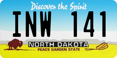 ND license plate INW141