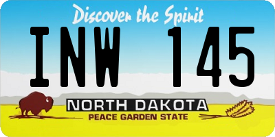 ND license plate INW145
