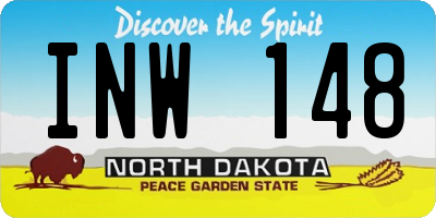 ND license plate INW148
