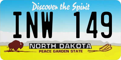 ND license plate INW149