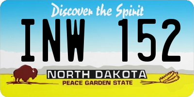 ND license plate INW152