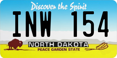 ND license plate INW154
