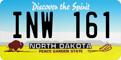ND license plate INW161