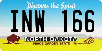 ND license plate INW166
