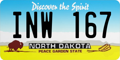 ND license plate INW167