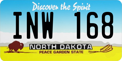 ND license plate INW168