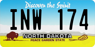 ND license plate INW174