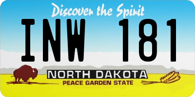 ND license plate INW181