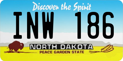 ND license plate INW186