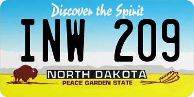 ND license plate INW209