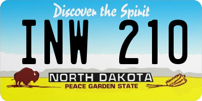 ND license plate INW210