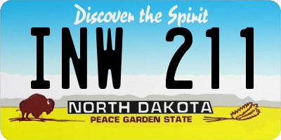 ND license plate INW211