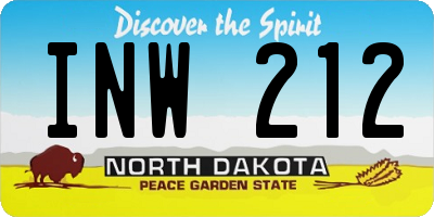ND license plate INW212