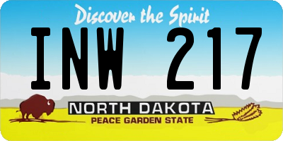 ND license plate INW217