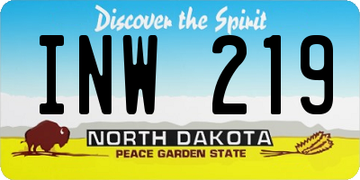 ND license plate INW219