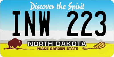 ND license plate INW223