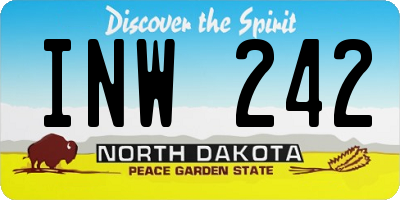 ND license plate INW242
