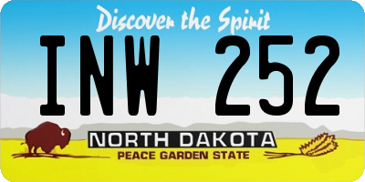 ND license plate INW252