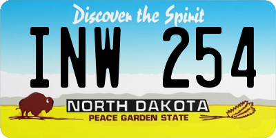 ND license plate INW254