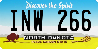 ND license plate INW266